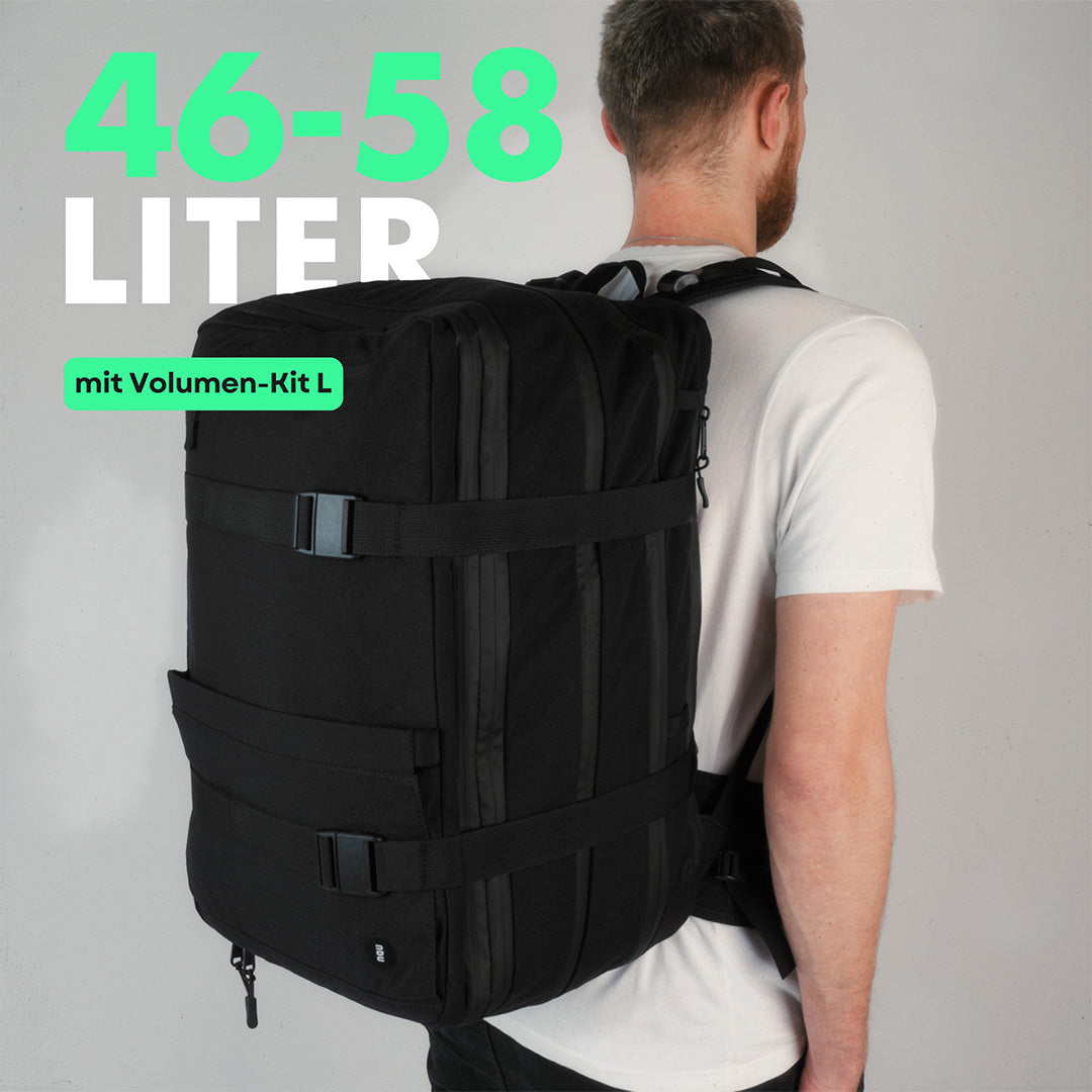 newqu nq1 modular backpack daypack travelbackpack frontbag 46-58 liter volume kit l